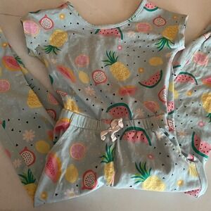 Dot Dot Smile Girls 5/6 One Piece Romper Jumpsuit Tropical Fruit Print